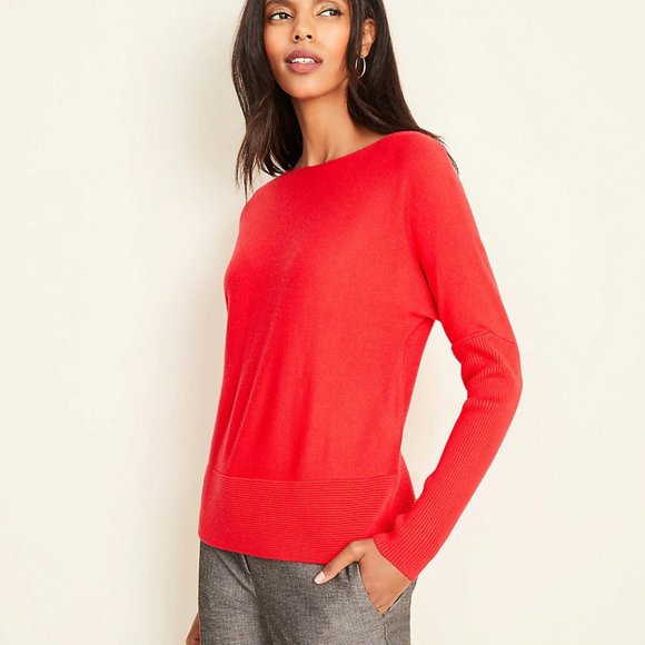LOFT Sweaters Loft Womens Nwt Ribbed Boatneck Sweater Poshmark